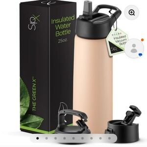 SipX Insulated 25 OUNCE Eco Friendly  Water Bottle - Peach. New In BOX
